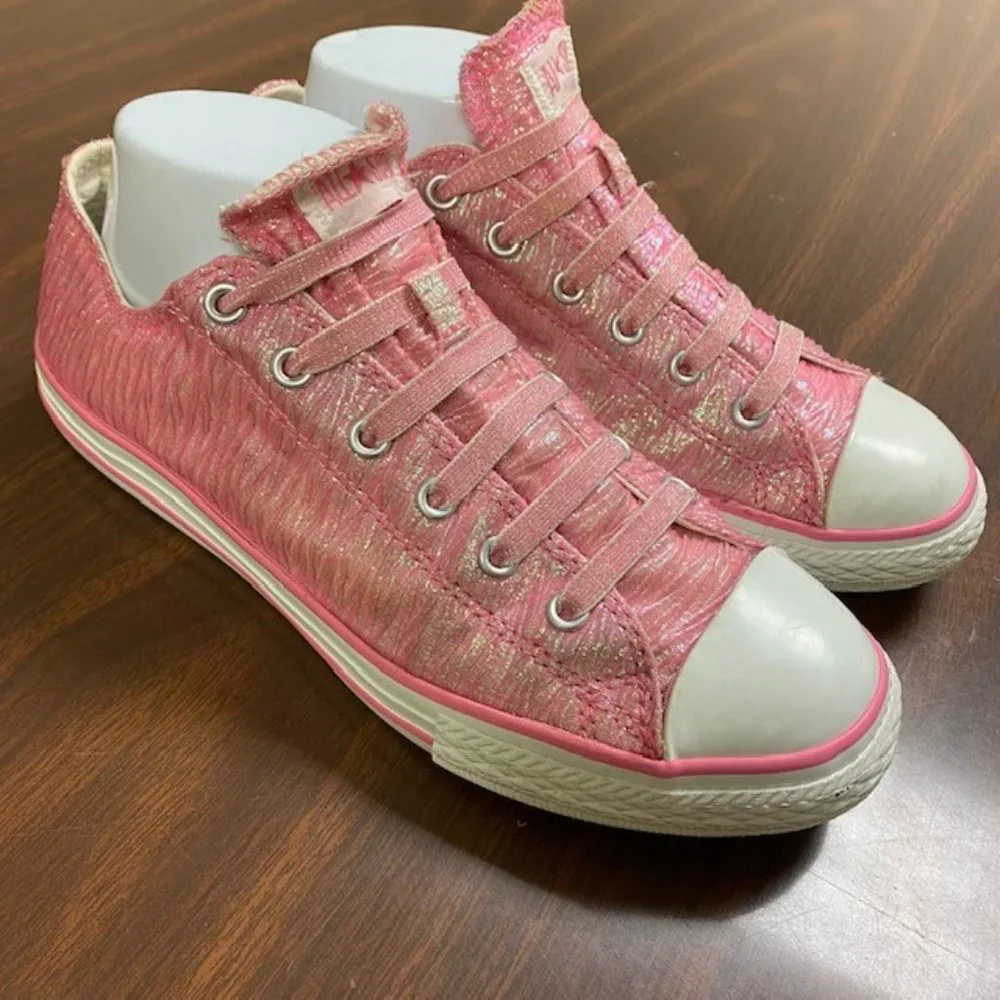 Converse All Star Chuck Taylor Low Top Shimmer Sneakers, size J‎ 5.5, W 7, EU 38